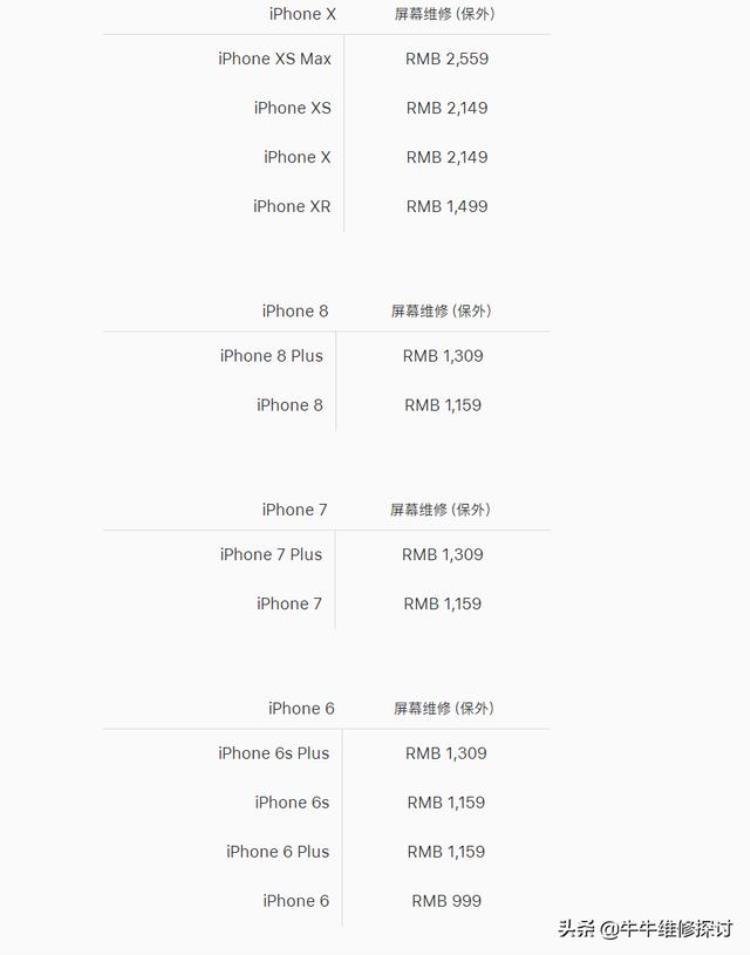 苹果iphone手机官方屏幕更换价格别摔会老心疼的