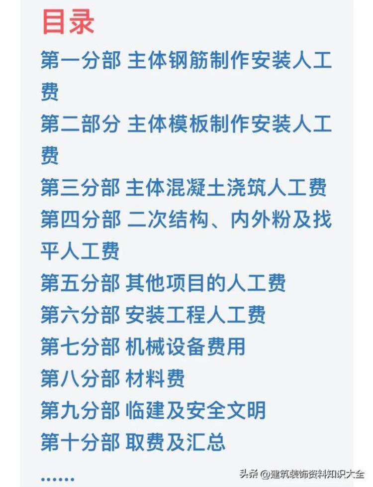 工程人避坑指南22年最新住宅项目主体劳务价格参考收藏备用