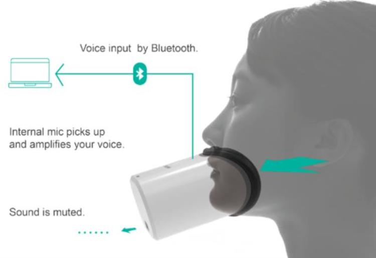 像猪鼻子的Mutalk蓝牙降噪麦克风戴上口套滑稽搞笑很配VR眼镜