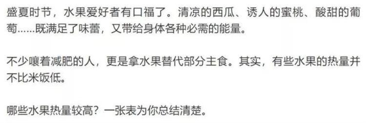 水果的热量排行榜「收藏一张水果热量排行表没想到这些水果让人发胖」