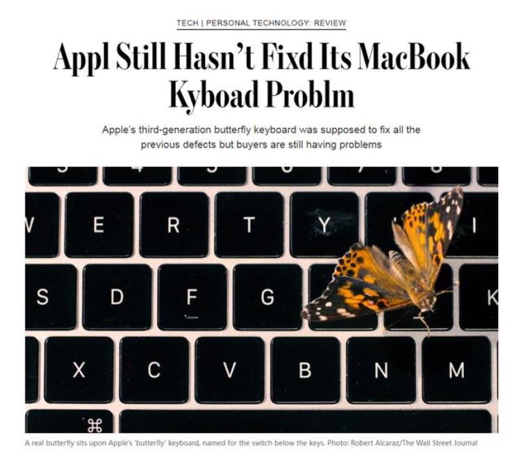 mac蝶式键盘更换「苹果同意向更换蝴蝶键盘的MacBook用户支付最高395美元」