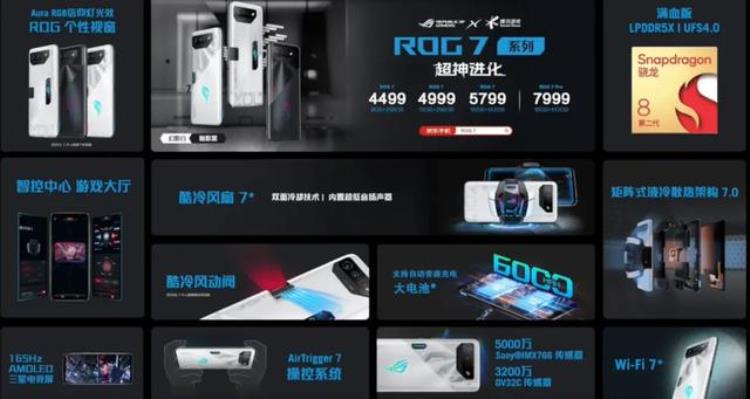 腾讯rog2游戏手机多少钱「腾讯ROG游戏手机7/Pro发布第二代骁龙86000mAh电池4499元起」