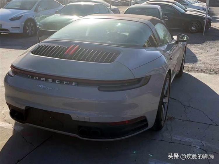 30T385马力23款保时捷911Targa4实拍哑灰车漆落地超200万