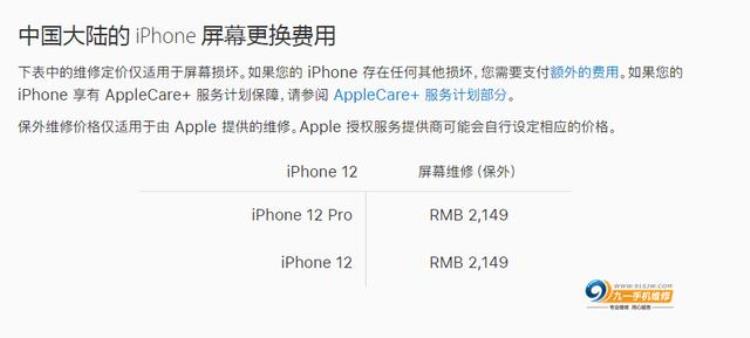 iphone12pro屏幕维修价格,苹果12pro售后换屏多少钱