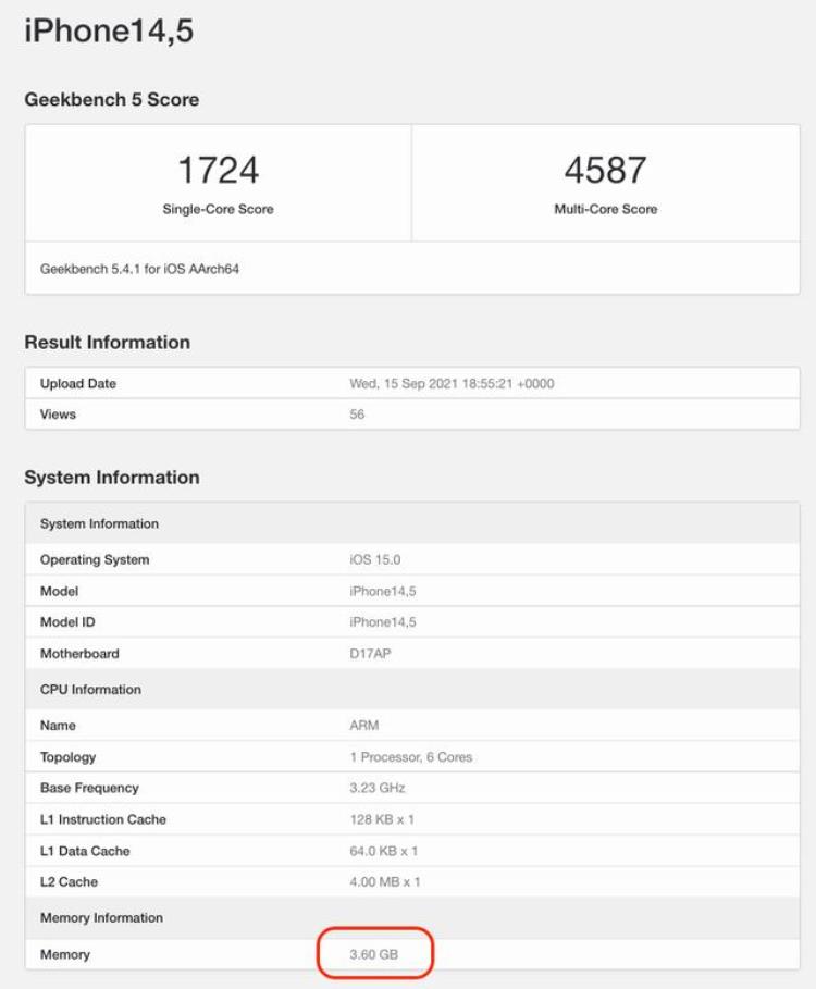 4GB起步iPhone13/Pro内存确定A15跑分例行秒天秒地