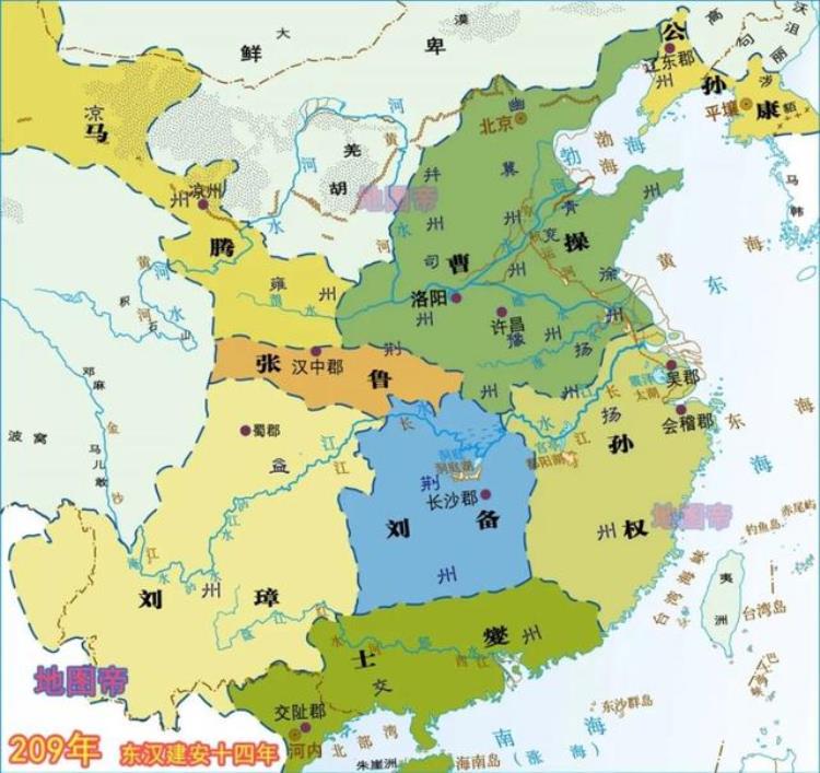 地图上的三国(15幅地图),三国各个州地图高清版大图