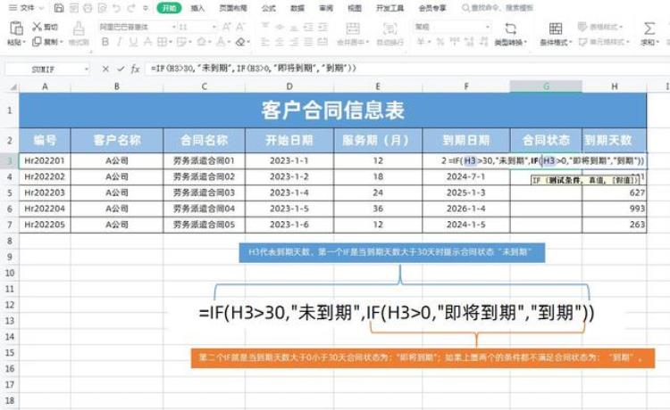 excel怎么算合同到期日「Excel自动计算合同到期日和天数根据天数自动填充颜色提醒」