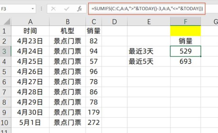 sumif函数时间段条件「碰到时间条件Sumifs函数公式3种用法」