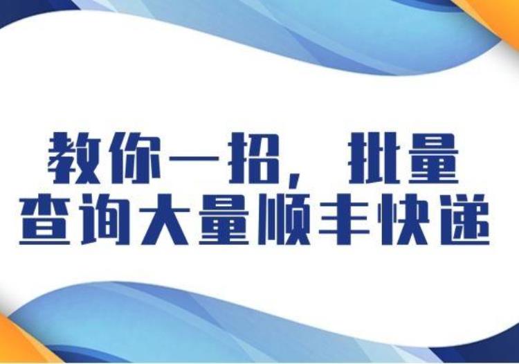 顺丰快递怎么批量查询「大量的顺丰快递如何批量查询用这个一分钟就能快速查询物流」