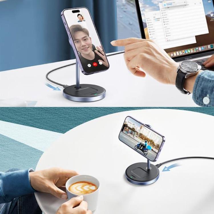 绿联苹果无线充电器「绿联推出二合一磁吸无线充电器iPhoneAirPods一起充」