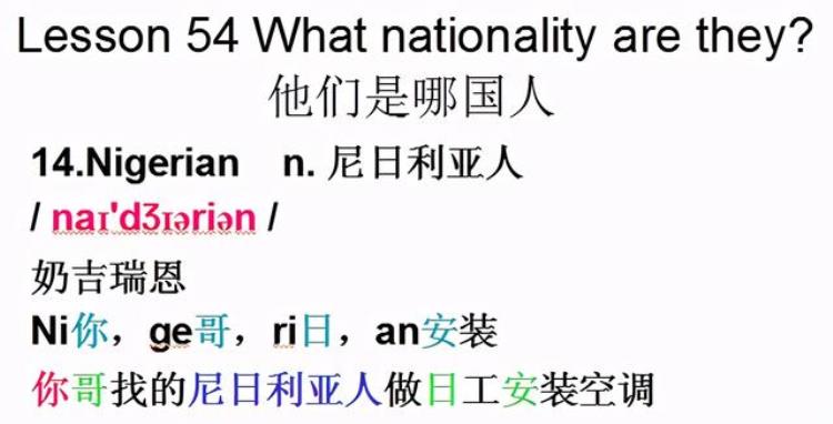 新概念英语第一册音标发音讲解(高清)「新概念英语第一册音标课件自学整理Lesson54Whatnationality」