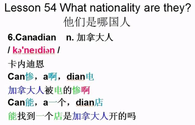 新概念英语第一册音标发音讲解(高清)「新概念英语第一册音标课件自学整理Lesson54Whatnationality」