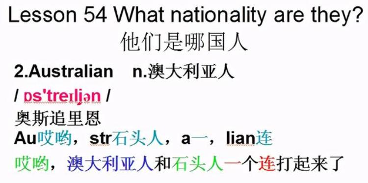 新概念英语第一册音标发音讲解(高清)「新概念英语第一册音标课件自学整理Lesson54Whatnationality」