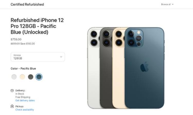 美版苹果翻新机「美国商店下单白色iPhone12Pro翻新机5131起」