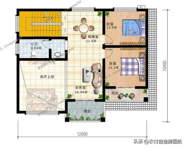 农村三层小别墅120平方左右,农村自建三层小别墅110平20万主体