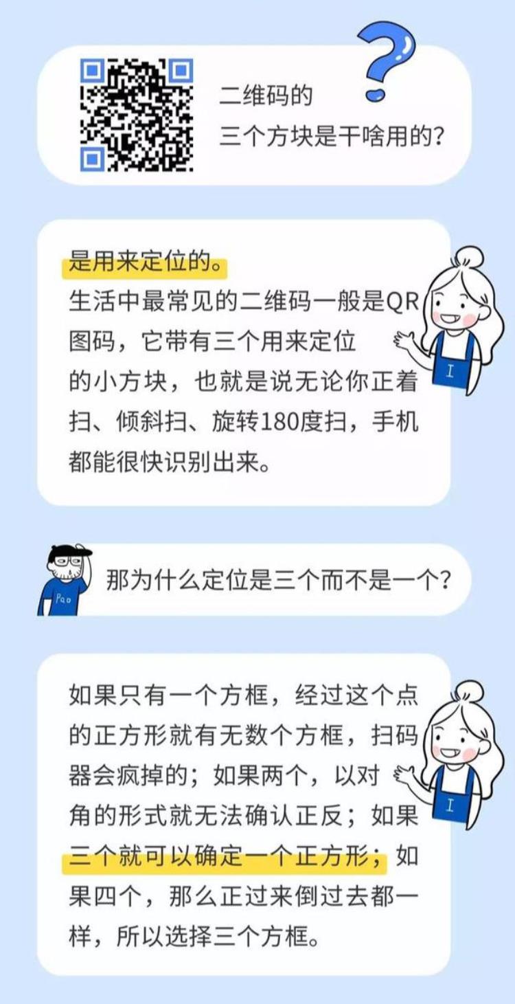 二维码为什么只有三个方块「二维码里为啥只有三个方块」