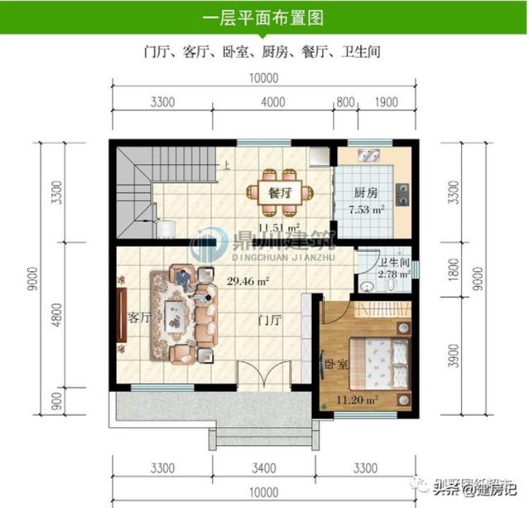 农村二层别墅每层多少米高「10×9米简约二层别墅美观大方造价亲民广东农村建房主体20万」