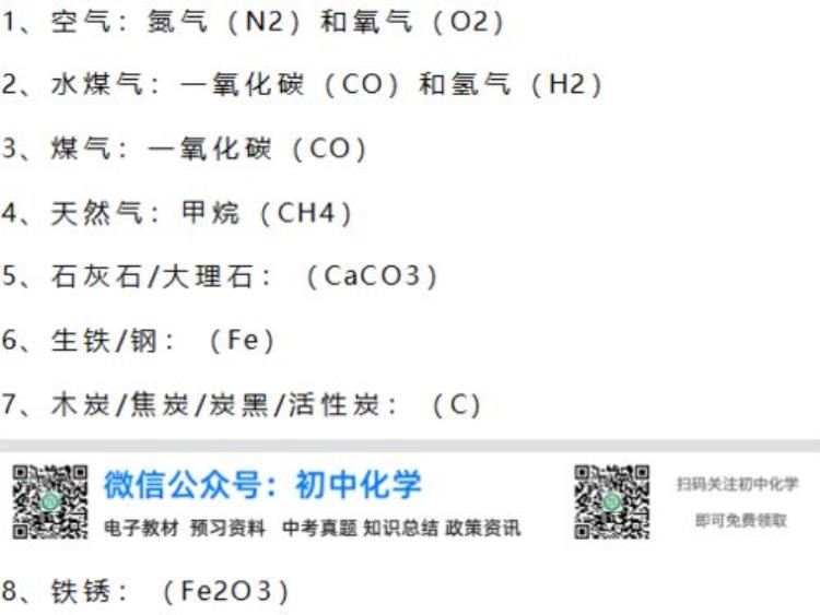 化学推断题常见物质俗称「初中化学常见物质的俗称信息给与题和实验题要考哦收藏背诵哦」