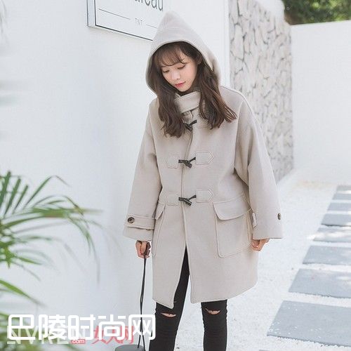 宽松连帽斗篷式羽绒服 牛角扣斗篷式毛呢外套短款宽松斗篷式棉衣过膝加厚斗篷式风衣外套单排扣大翻领斗篷式羽绒服中长款斗篷式披风外套