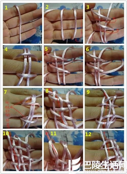 黑发晶佛珠手链不同打结法的寓意及编法详解图（二）