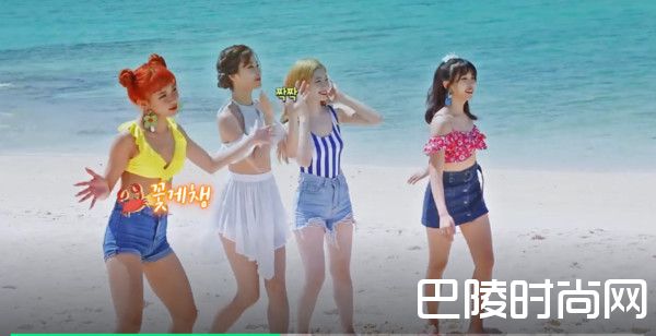 女团TWICE为新歌MV海边取景 泳圈测身材