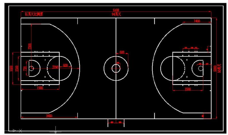 标准篮球场地尺寸示意图及说明（篮球场地标准尺寸图解详图）