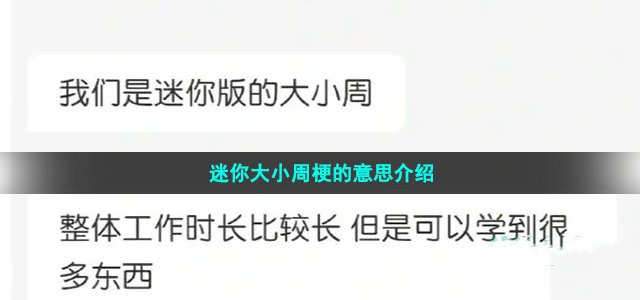 迷你大小周是什么梗（迷你大小周梗出处是哪里）