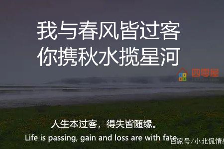 我与春风皆过客，你携秋水揽星河什么意思？