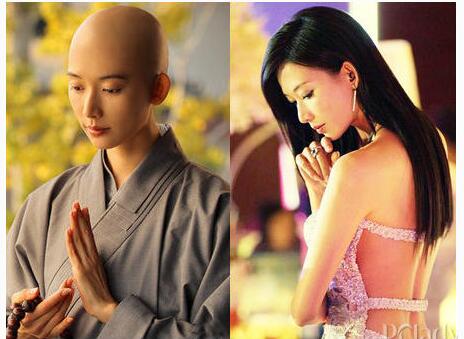 为戏真剃光头的女明星各种脸型光头效果图片