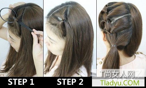 摆脱闷长发 速成华丽鱼骨辫盘头