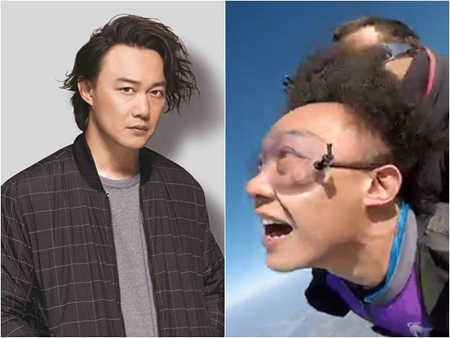 陈奕迅跳伞结果超惊人！陈奕迅的发际线亮了