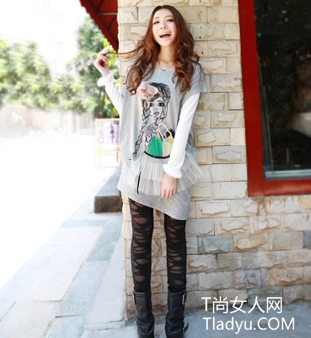 时尚MM 早秋两件套层次混搭