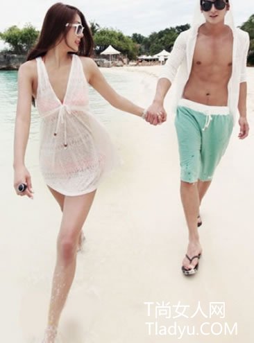 清爽女人味的水纹图案连衣裙