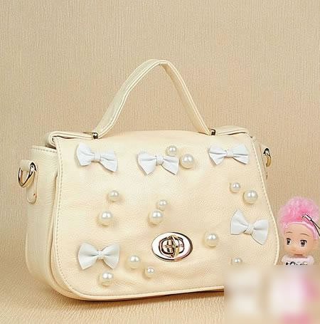 高品质日本VIVI蝴蝶结珍珠镶嵌玩味潮爆链条包