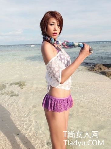 清爽女人味的水纹图案连衣裙