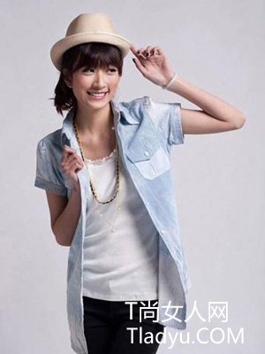 牛仔衬衫 搭出boyfrenid风格