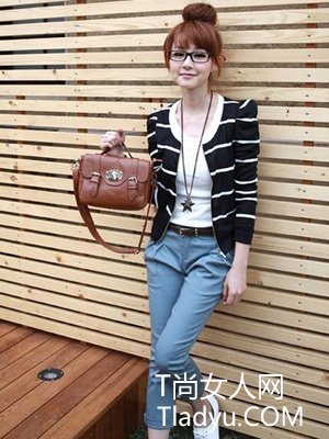 灰蓝色7分裤
