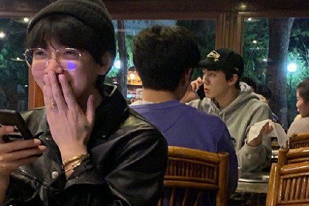 韩火火偶遇吴世勋，网友：别以为捂着嘴就不知道你花痴