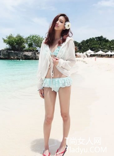 清爽女人味的水纹图案连衣裙