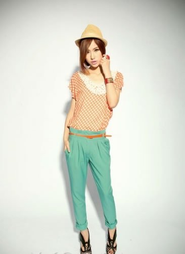 连身裤MM酷夏约会波点装