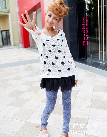 时尚MM 早秋两件套层次混搭