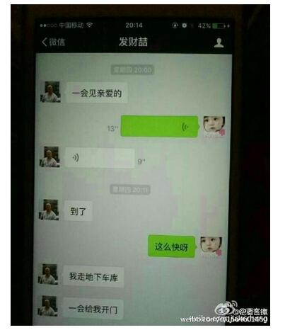 马蓉与宋喆微信聊天记录截图