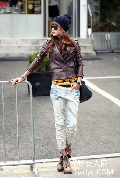 帅气短款小皮衣