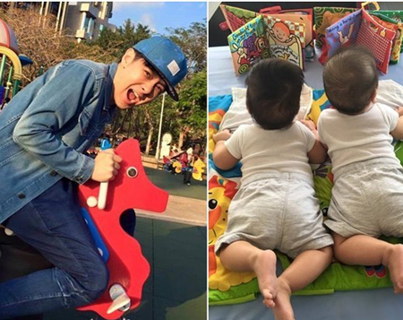 林志颖曝光过1次双胞胎儿正脸